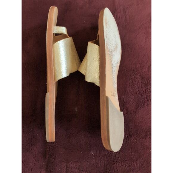 Beek Leather Toe-ring Sandal Gold Women's Size 7 Rare Discontinued - Picture 8 of 16